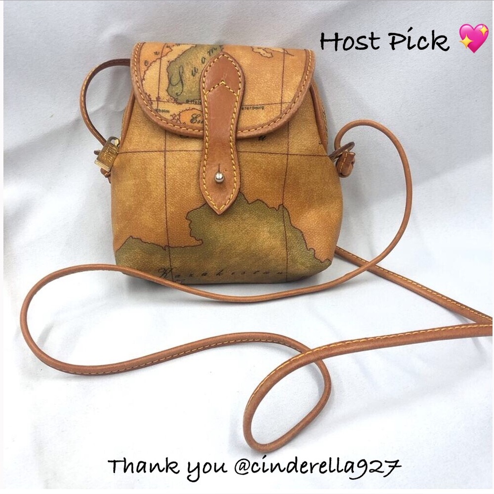 Alverio Martin Classe Geo Tan Leather Crossbody Bag
